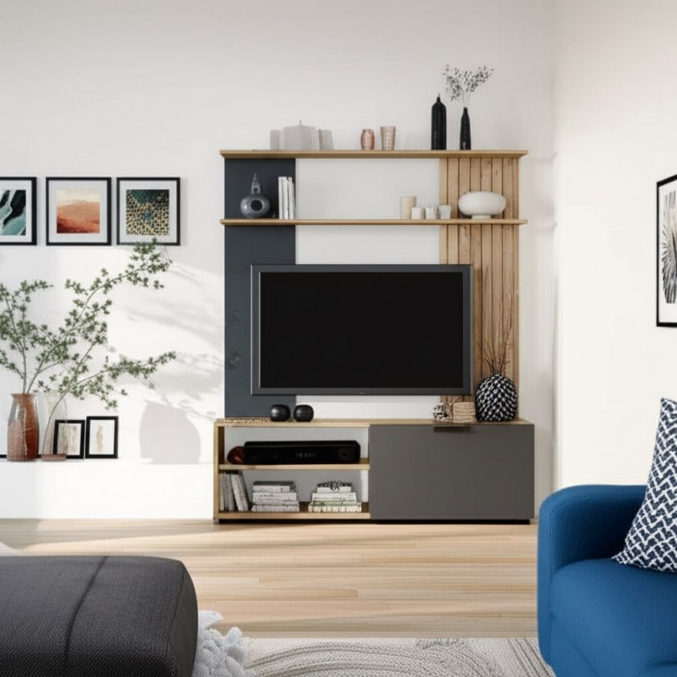 Мини-стенка Мишель ГС-05 (БТС) Крафт / Графит