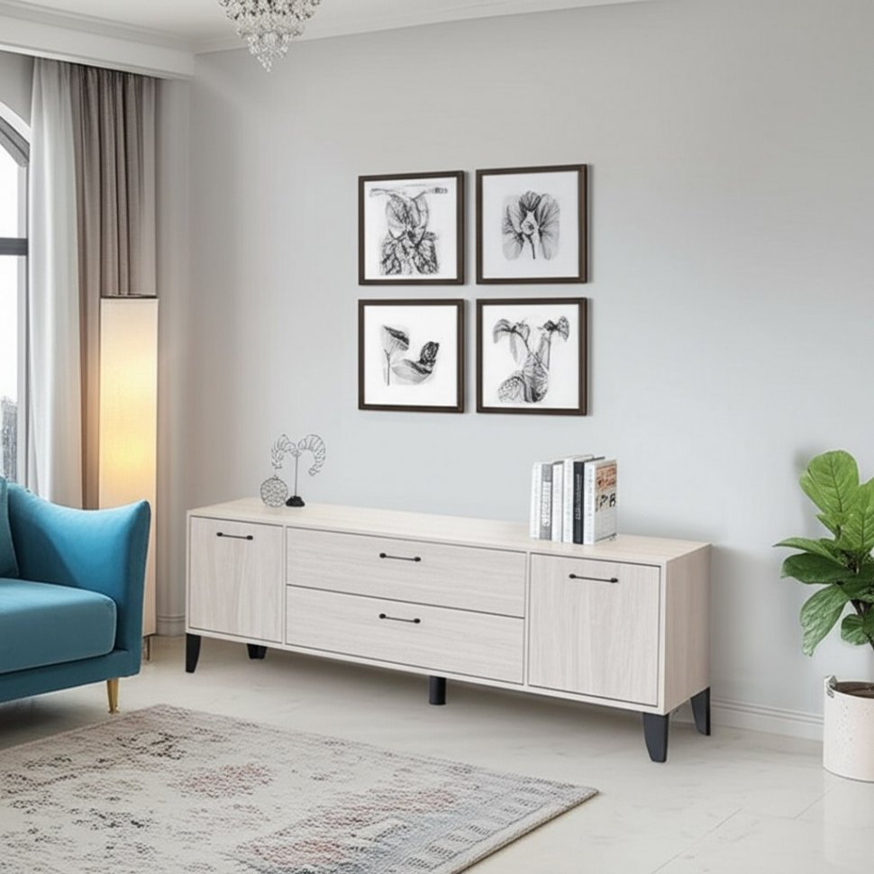 Тумба под телевизор Парус-13, Ясень анкор светлый