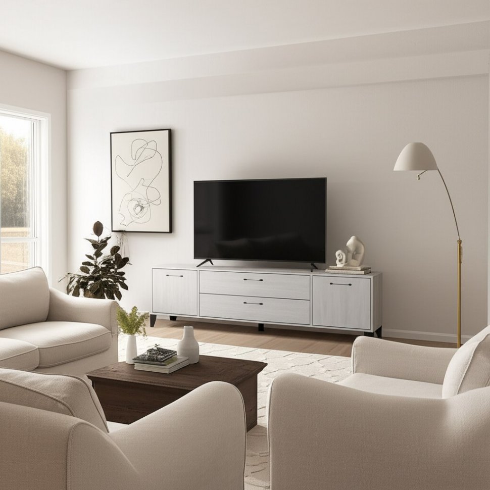 Тумба под телевизор Парус-13, Ясень анкор светлый