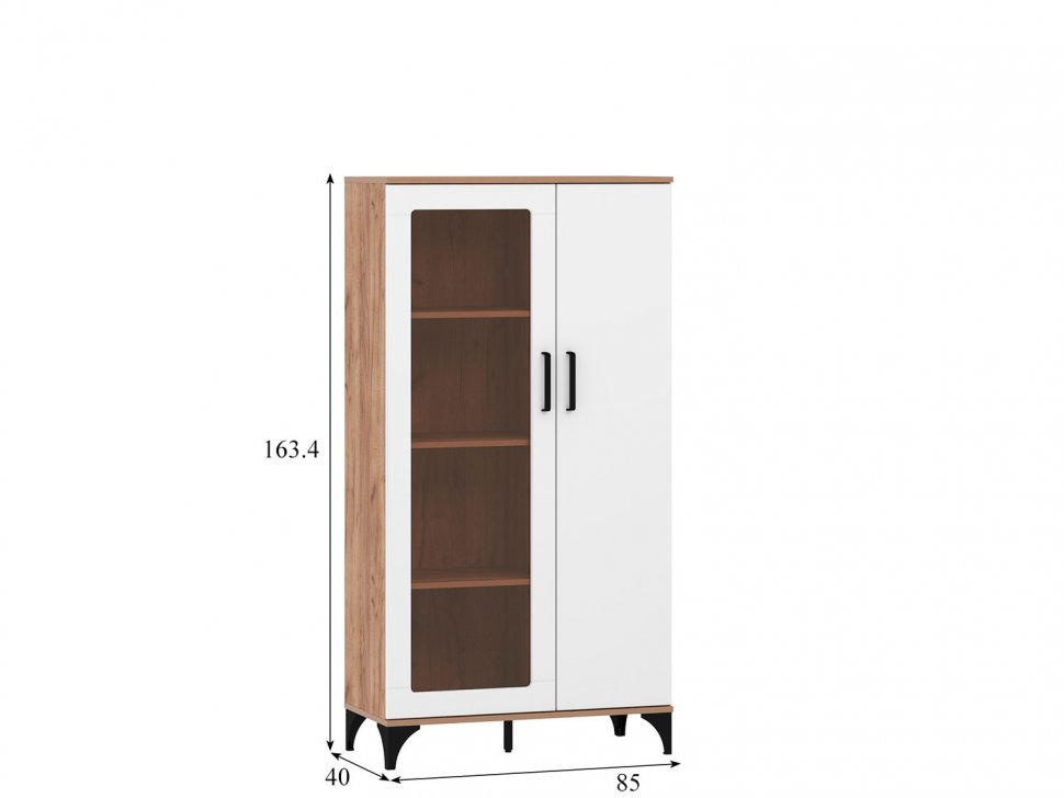 НМ 013.52 Марсель шкаф-пенал Дуб Крафт табачный/Меренга