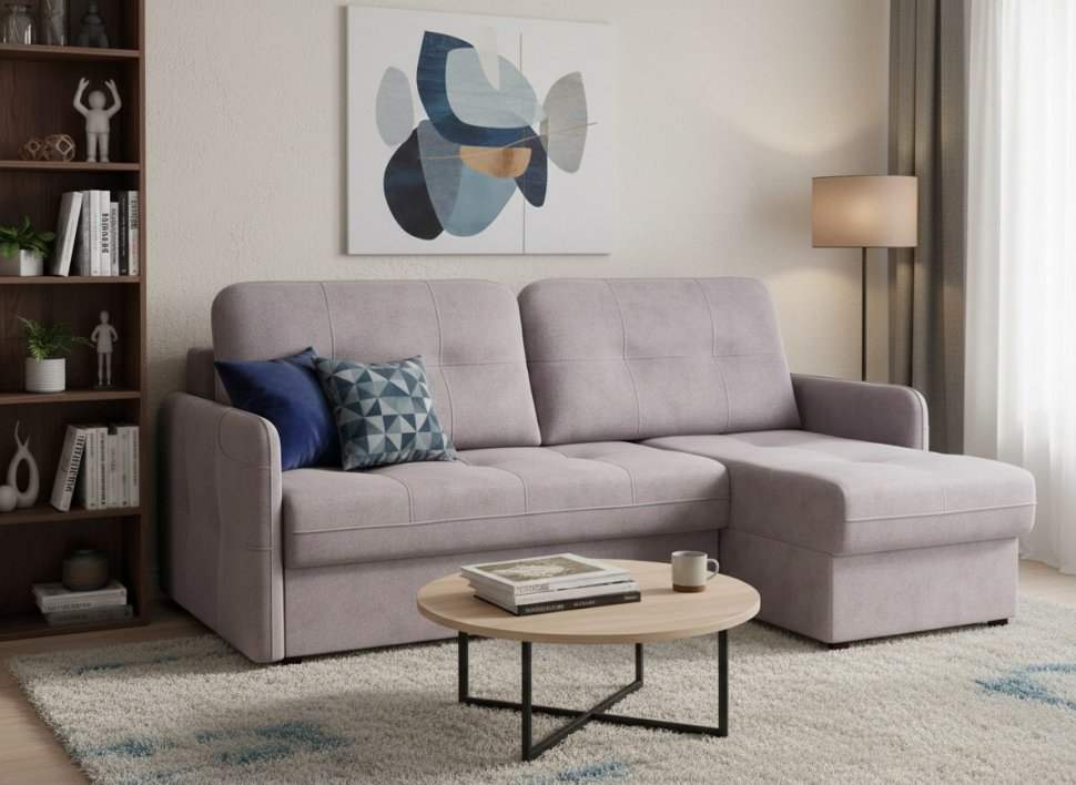 Диван-кровать угловой SMART 1 2Т-1Пф Велюр Кашемир 890