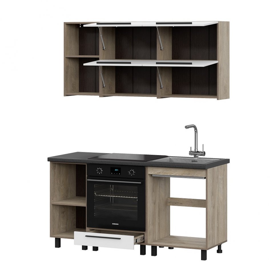 Кухня Этна 1,6 м. Комплект 1, Софт Вайт