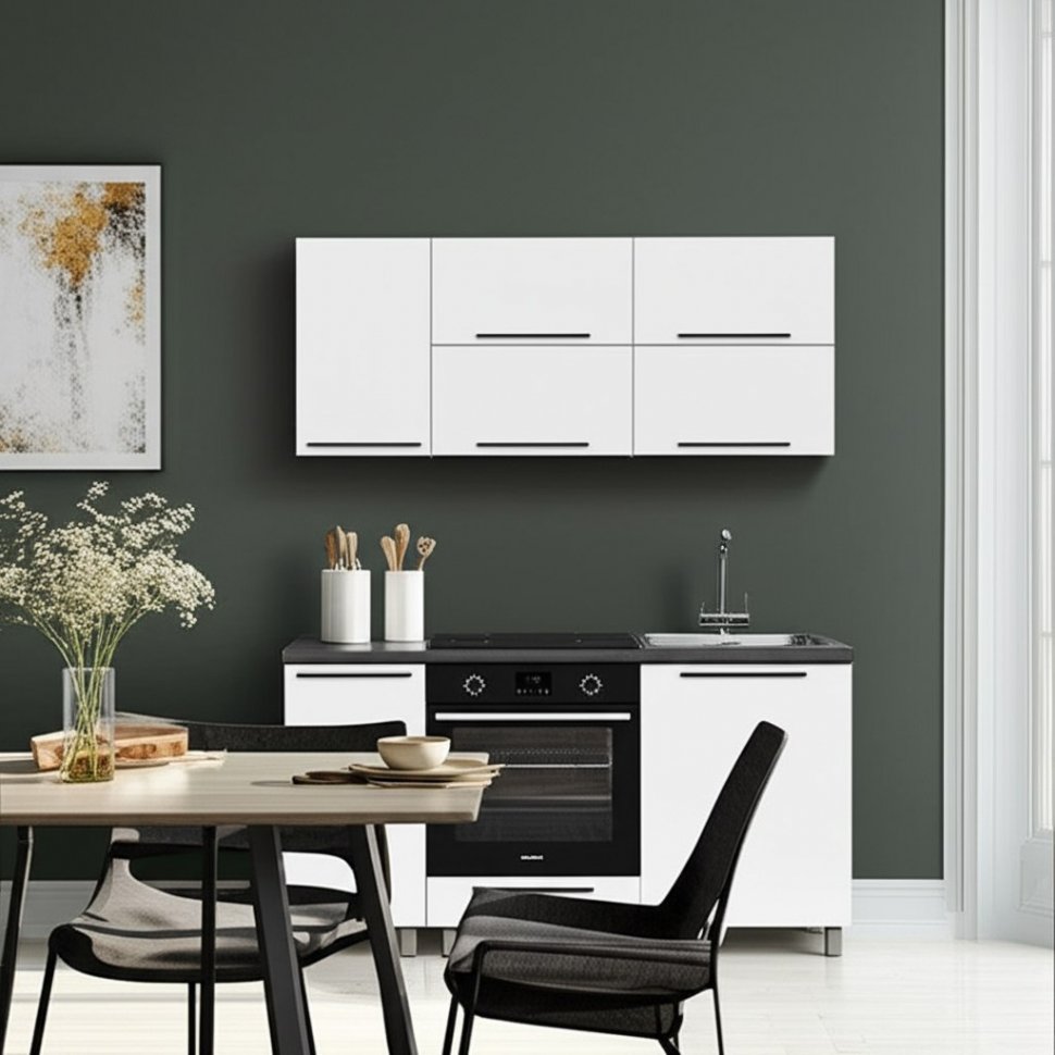 Кухня Этна 1,6 м. Комплект 1, Софт Вайт