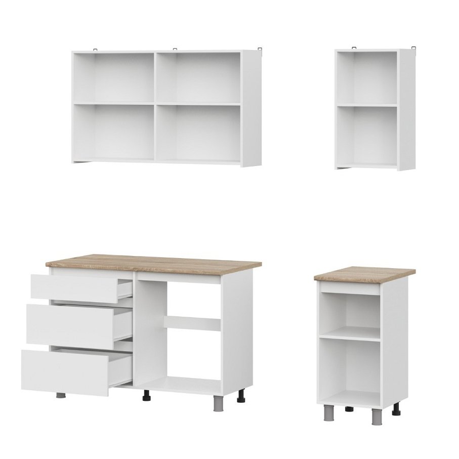 Кухня Денвер 1.6 Комплект (Белый / Дуб сонома)