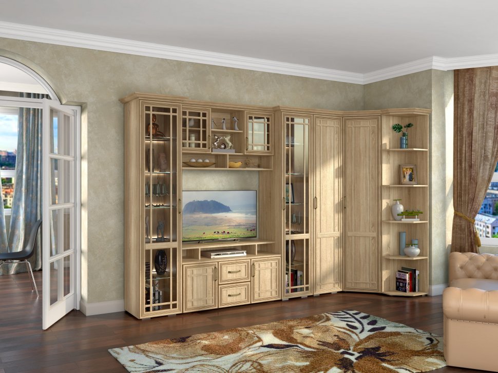 Шкаф-витрина для посуды правый (440) Бруно 