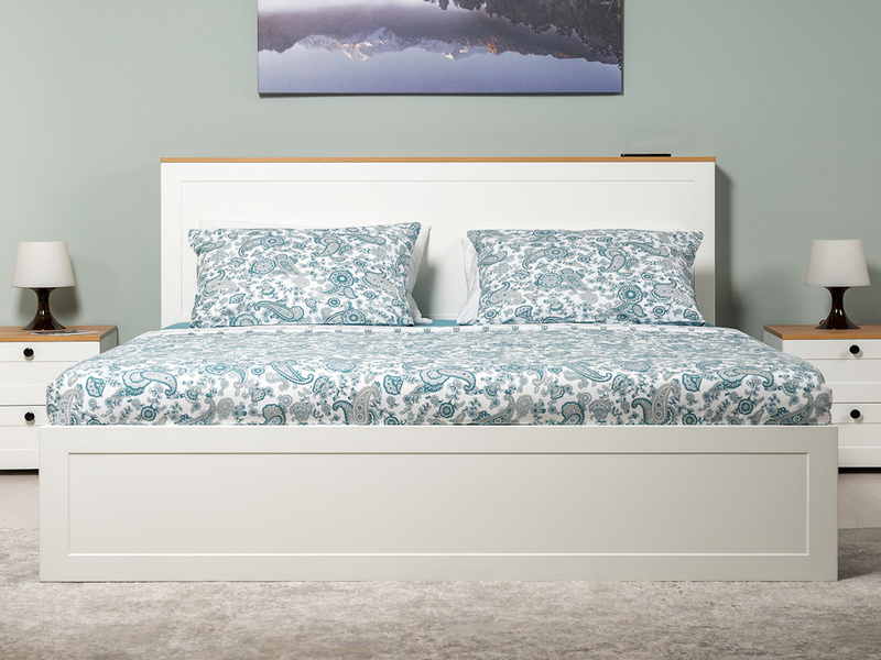 Остин Кровать 11.53 белый/дуб золотой