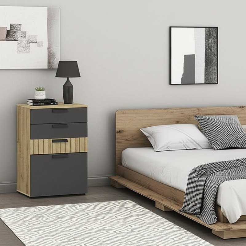 Комод Мишель (БТС) КМ-12 Крафт / Графит