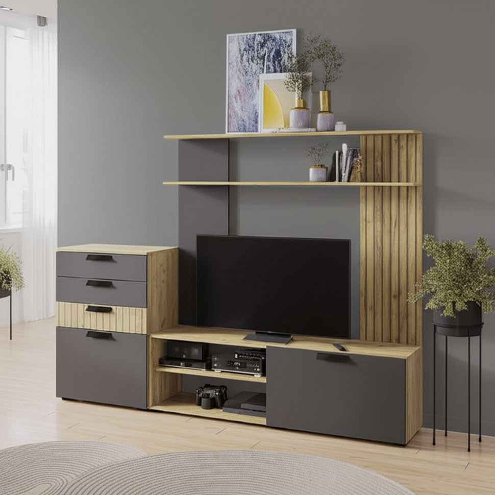 Комод Мишель (БТС) КМ-12 Крафт / Графит