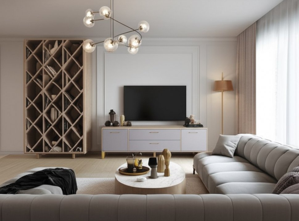 Тумба под телевизор Парус-13, Дуб крафт золотой, Кашемир