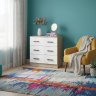 Комод Ронда КМ-02, Дуб крафт серый, Белый
