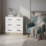 Комод Ронда КМ-02, Дуб крафт серый, Белый