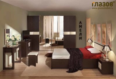 Шкаф для белья Глазов-мебель АМЕЛИ 12 (Венге)