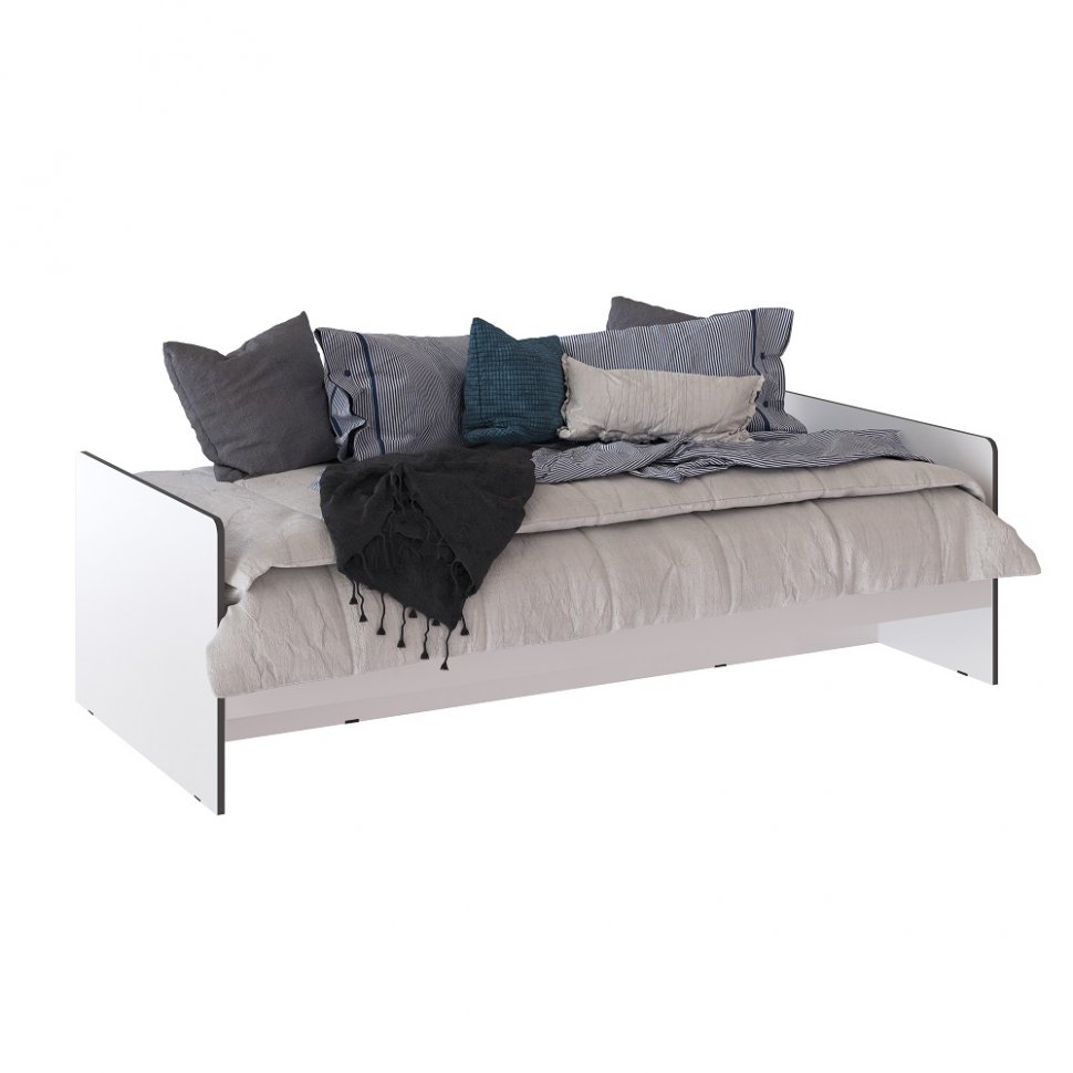 Кровать Асцелла 120х200, Белый, Графит серый