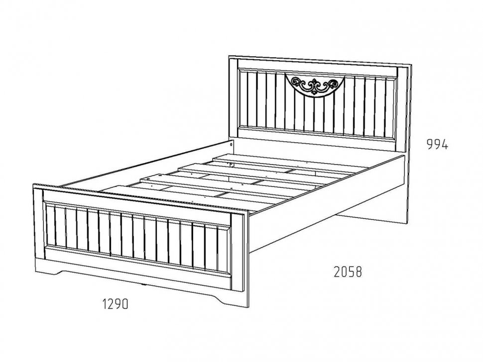 НМ 040.34-02 Кровать Оливия Дуб Сонома/белое дерево