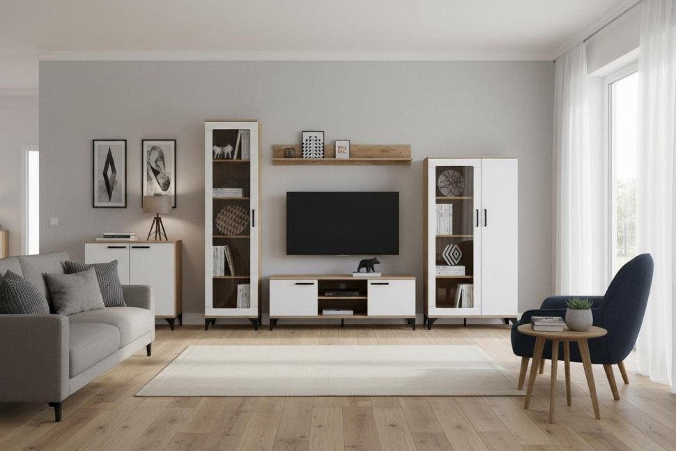 Марсель гостиная комплектация 1 Дуб Крафт табачный/Меренга