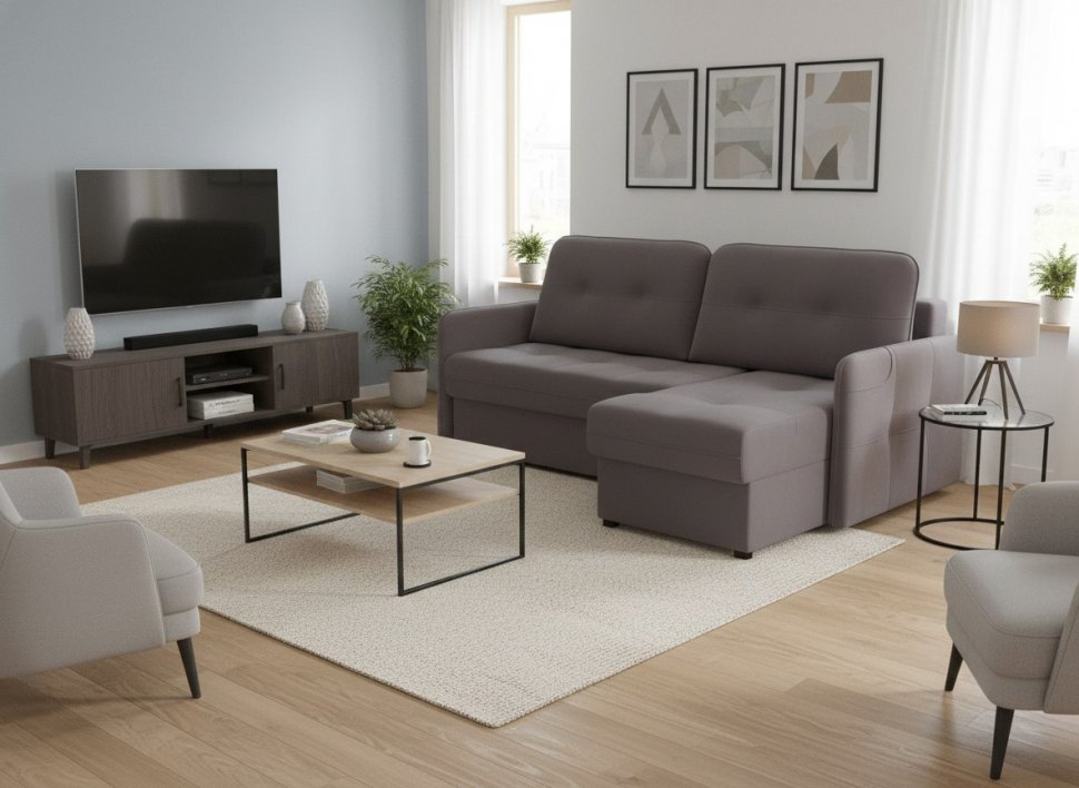 Диван-кровать угловой SMART 1 2Т-1Пф Велюр Velutto 19