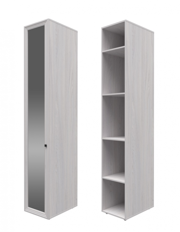 Шкаф-пенал Paola 55 с зеркалом (левый) (Глазов) Ясень Анкор светлый