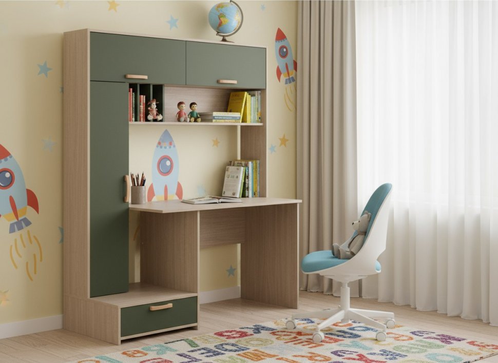 Лайт Стол письменный 03.243 Плэйн / Дымчатый Зеленый