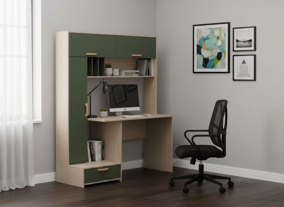 Лайт Стол письменный 03.243 Плэйн / Дымчатый Зеленый