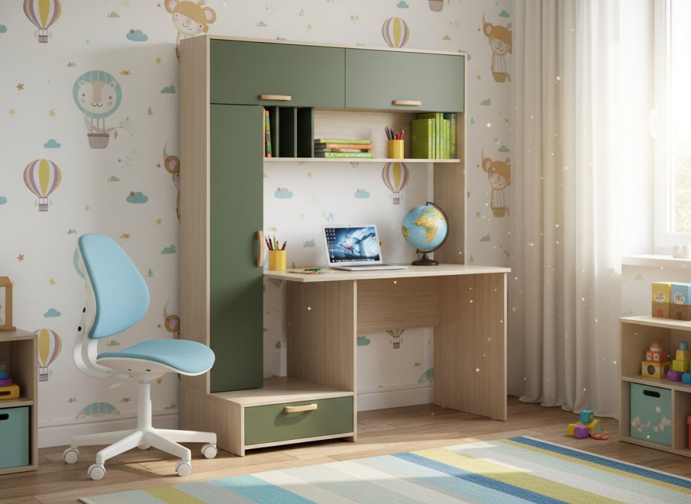 Лайт Стол письменный 03.243 Плэйн / Дымчатый Зеленый