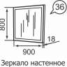 Зеркало настенное Ника-люкс 36 Ижмебель (Дуб табачный)