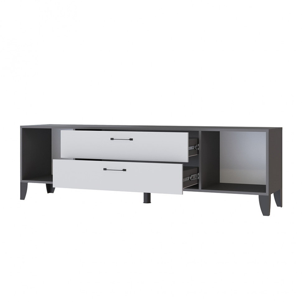 Тумба под телевизор Парус-13, Графит серый, Камень серый