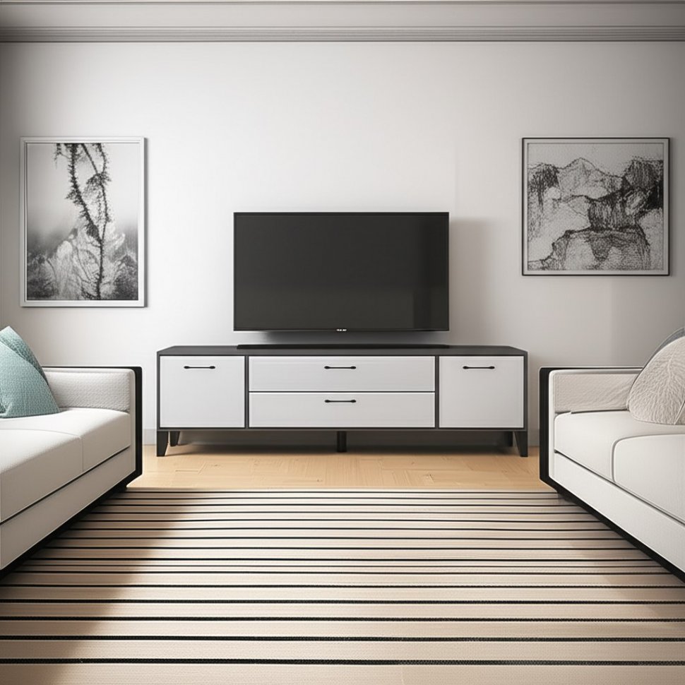 Тумба под телевизор Парус-13, Графит серый, Камень серый