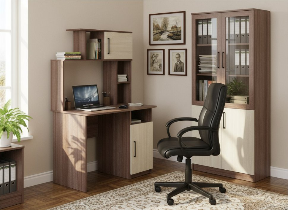 Интел-12 стол компьютерный Ясень Шимо темный / Светлый