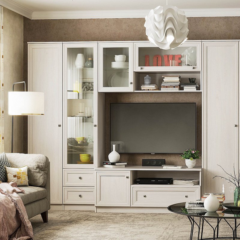 Шкаф для белья Paola 8 (Глазов) Ясень Анкор светлый