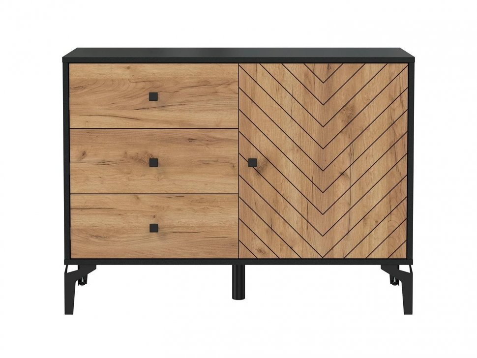 Комод Лофт 59.02 черный/дуб золотой