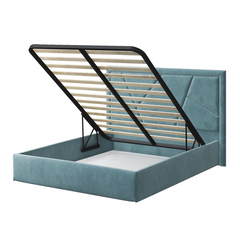 Кровать 160х200 Индиго (MLK) Бирюзовый Neo 22 с подъемным механизмом