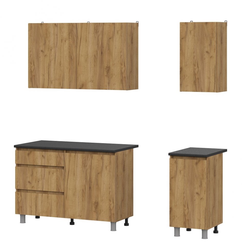 Кухня Денвер 1.6 Комплект (Дуб Золотой / Черный)