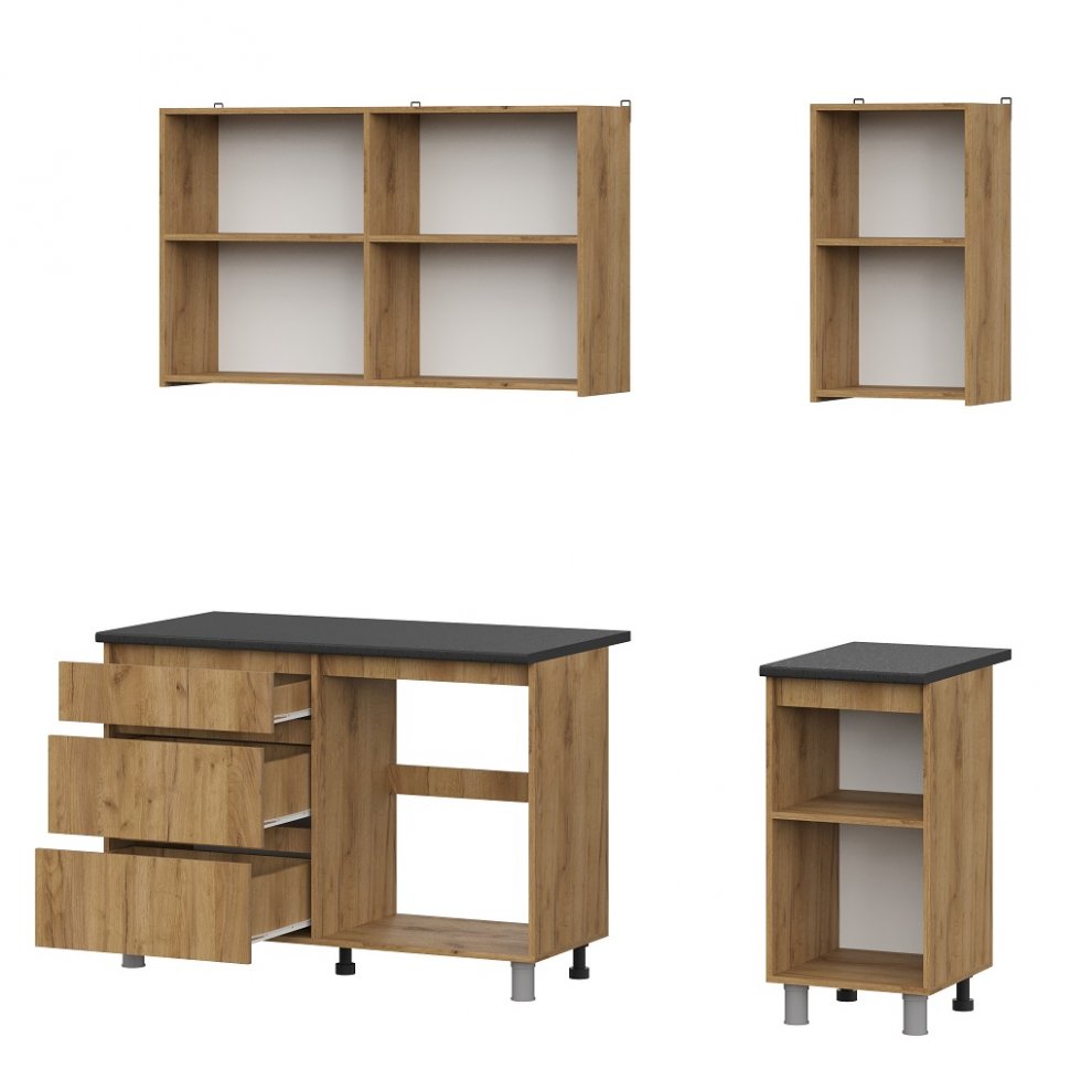 Кухня Денвер 1.6 Комплект (Дуб Золотой / Черный)