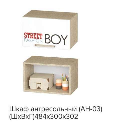 Шкаф антресольный для мальчиков Сенди АН-03 БТС STREET BOY