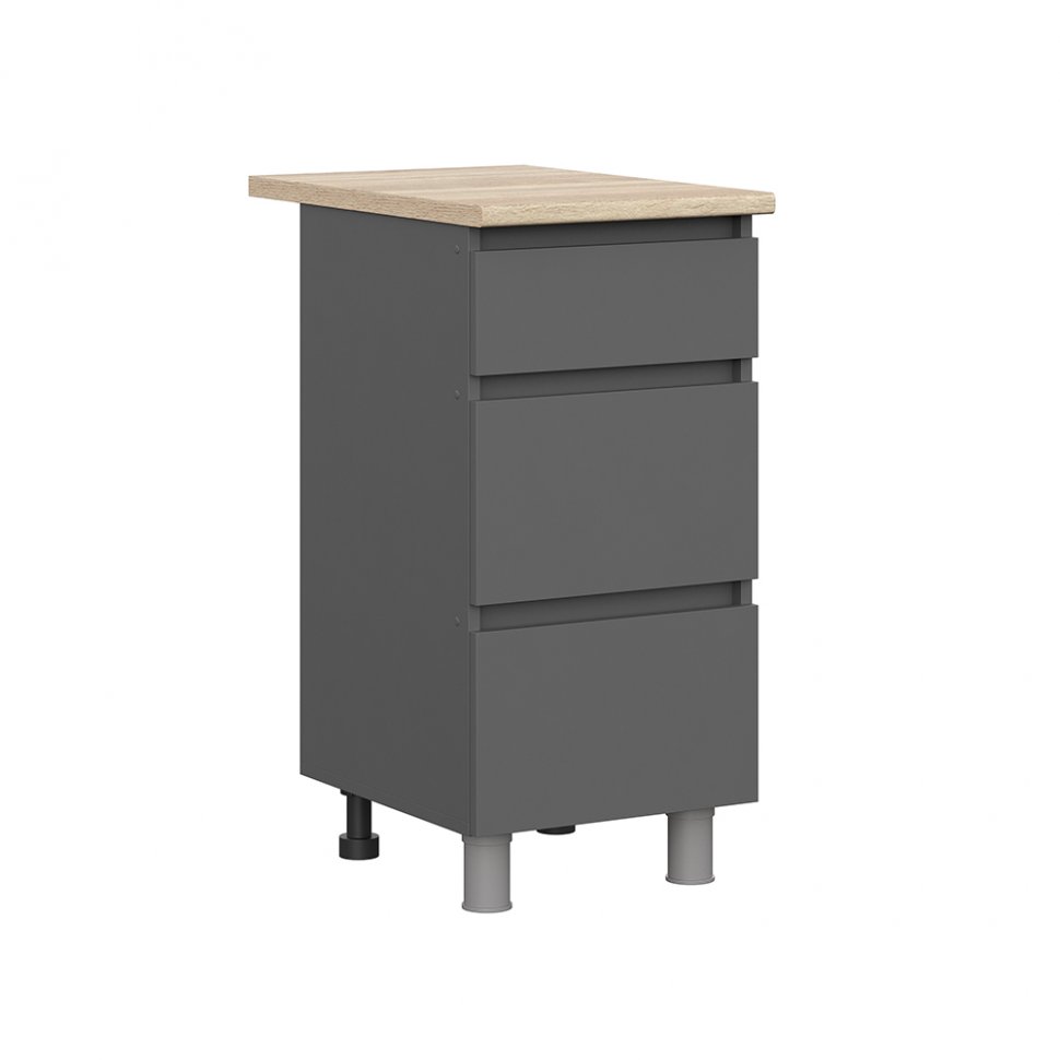 Шкаф кухонный нижний с ящиками СЯ-400 Денвер (Графит Серый)