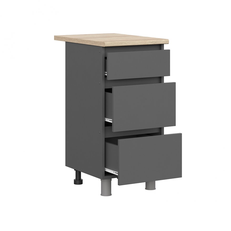 Шкаф кухонный нижний с ящиками СЯ-400 Денвер (Графит Серый)