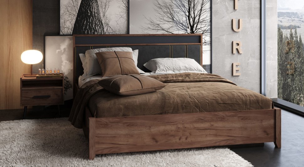 Кровать 180х200 NATURE Люкс 306 Глазов-мебель с подъемным механизмом