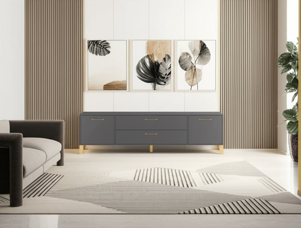 Тумба под телевизор Парус-13, Графит серый