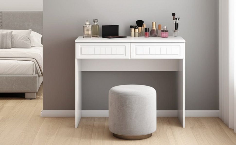 Стол с двумя ящиками Монако МН-18 белое дерево