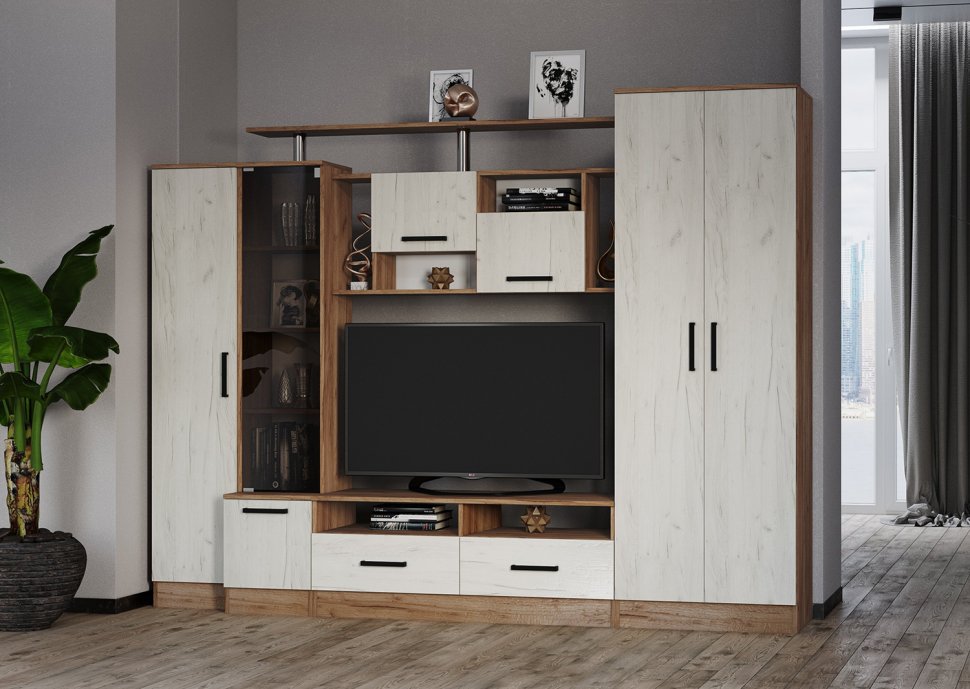 Стенка для гостиной Оскар-5 ТЭКС (Крафт табачный)