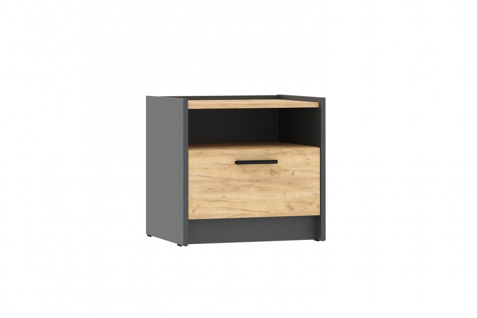 Спальня Оттавия 4 с зеркалом Антрацит / Дуб золотой