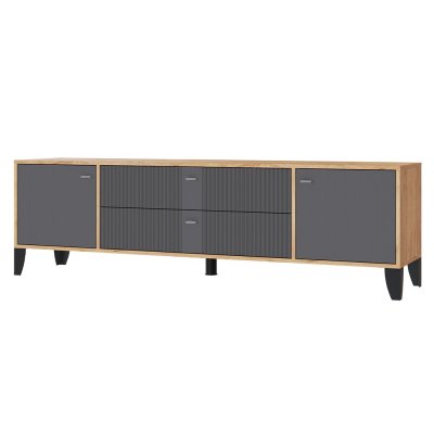 Тумба ТВ Парус-10 (ТЭКС) Дуб Крафт золотой/Карбон Вулкан