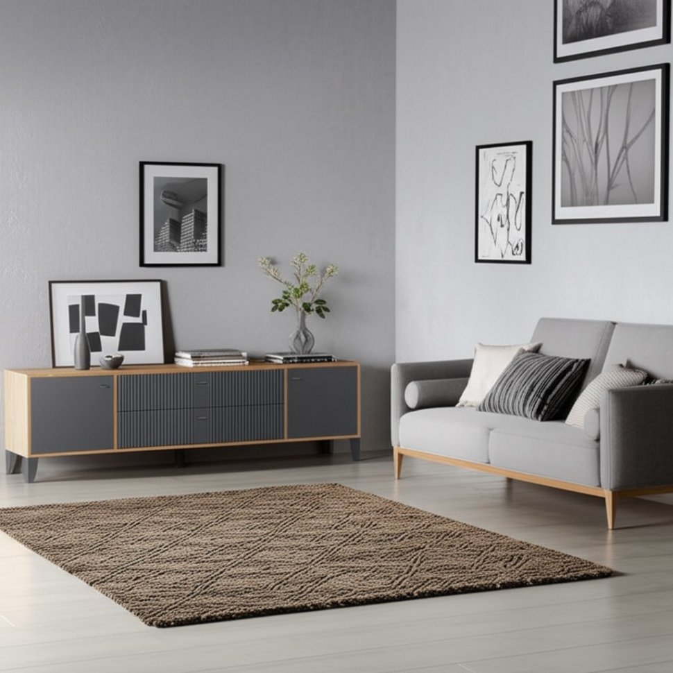 Тумба ТВ Парус-10 (ТЭКС) Дуб Крафт золотой/Карбон Вулкан