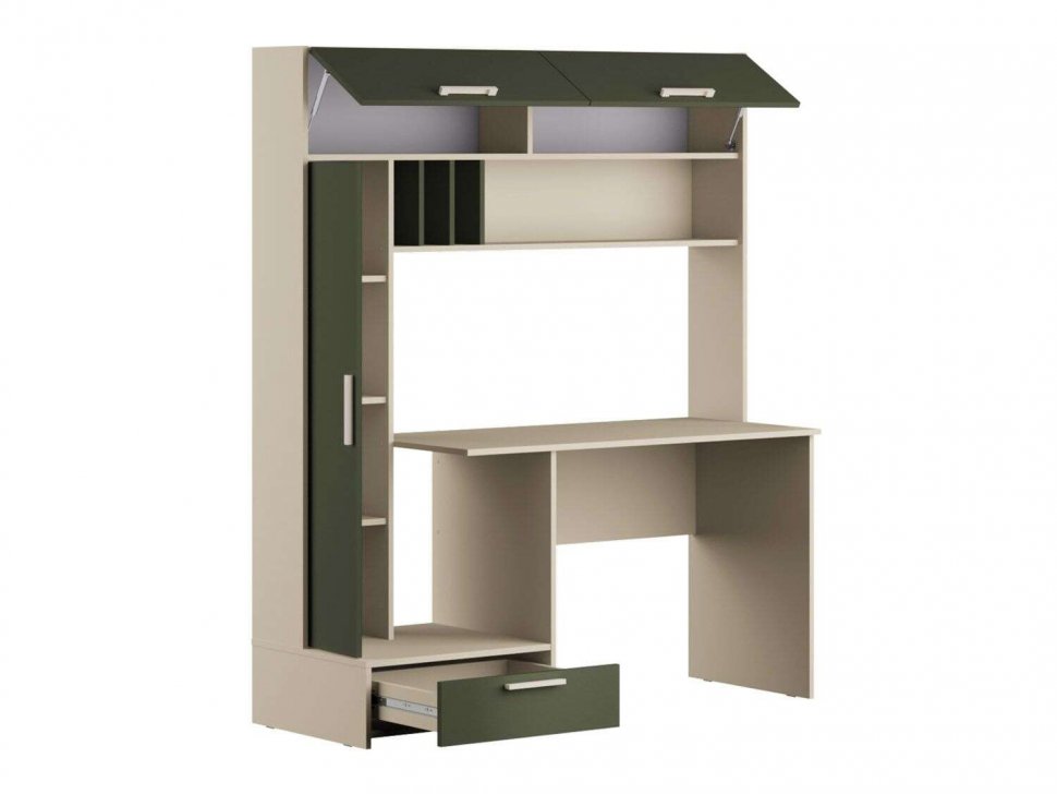 Лайт Стол письменный 03.243 Сатин / Дымчатый зеленый