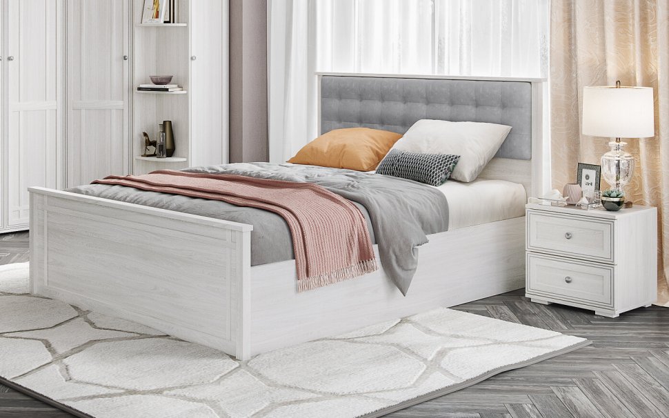 Кровать 140х200 Ричард РКР-2 DOMANI с настилом из ДСП (Ясень Анкор светлый)