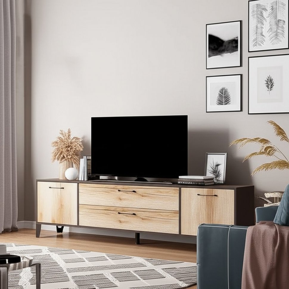 Тумба под телевизор Парус-13, Венге, Дуб делано