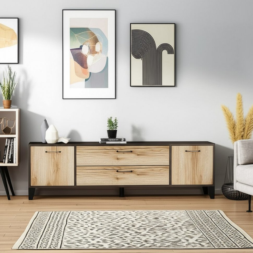 Тумба под телевизор Парус-13, Венге, Дуб делано