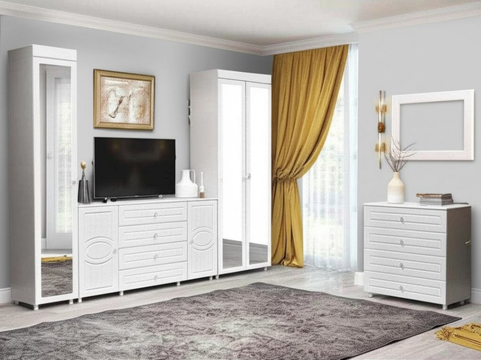 Гостиная Монако-4 белое дерево