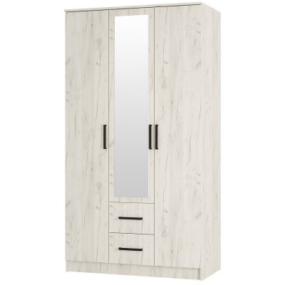 Шкаф 3-х створчатый Фиеста, Дуб крафт белый