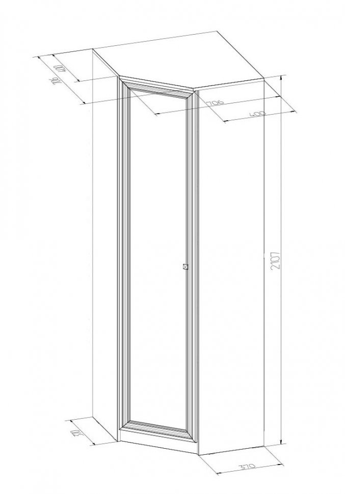 Шкаф угловой Paola 110 (Глазов) Ясень Анкор светлый